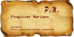 Pingiczer Mariann névjegykártya